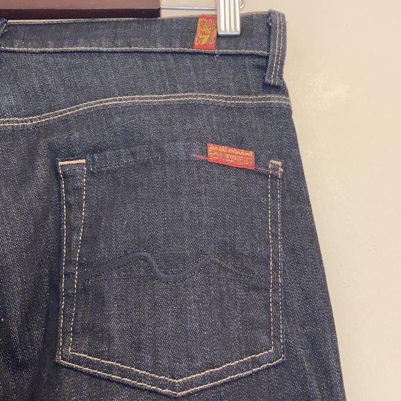 7 For All Mankind Ginger Wide Flare Leg Dark Blue Jeans Size 29 - Picture 6 of 12